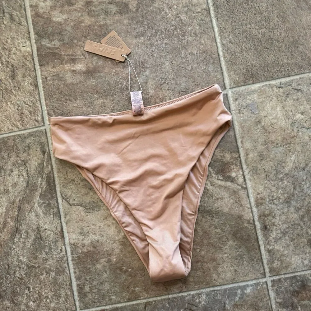 Skims Signature Swim Mid Waist Bottom Ochre Size XS
